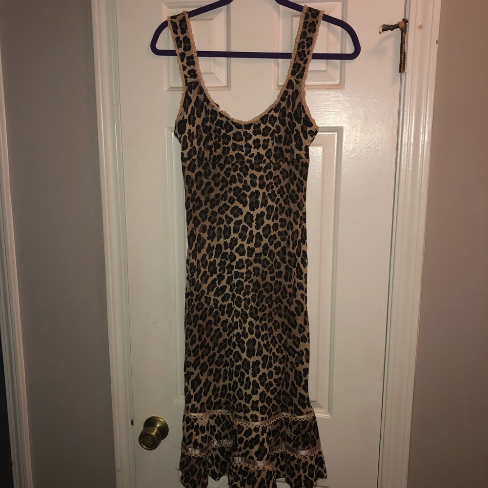 leopard print midi dress